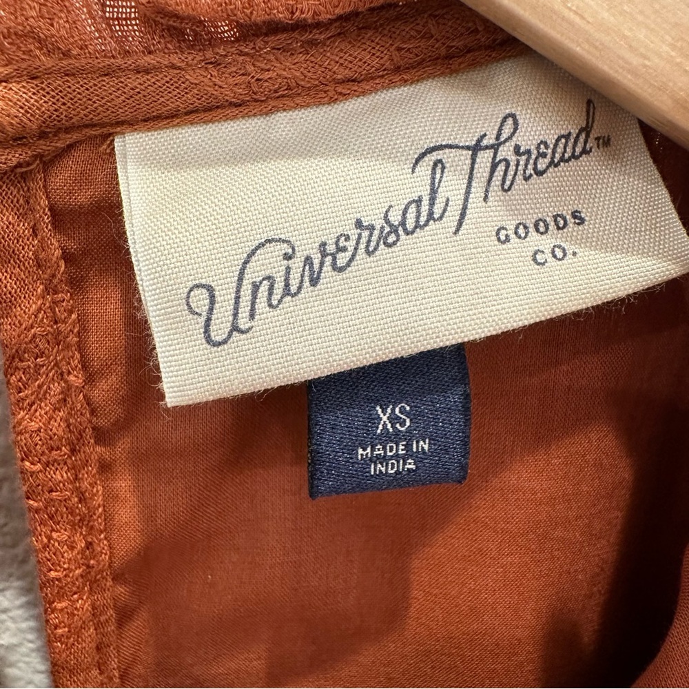Universal Thread Burnt Orange Embroidered Prairie… - image 5